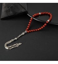 Kırmızı Akik Doğal Taş Tesbih 33lük - 6mm (Çok Renkli)
