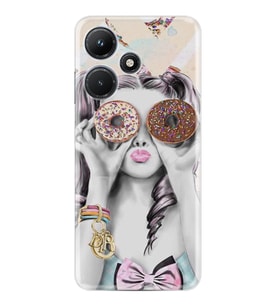Infınix Hot 30i Kılıf Resimli Desenli Baskılı Silikon Donut Girl 1408