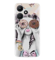 Infınix Hot 30i Kılıf Resimli Desenli Baskılı Silikon Donut Girl 1408