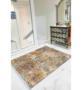 Çok Renkli Vintage Dokuma Pamuk Taban Kaymaz Kilim KLM126