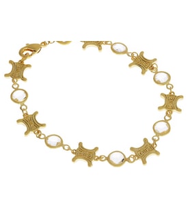 Kadın Sembol Model Taşlı Çelik Bileklik (Gold)