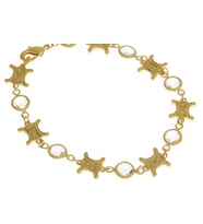 Kadın Sembol Model Taşlı Çelik Bileklik (Gold)