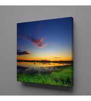 DOĞA DENİZ MANZARASI KANVAS TABLO 130x130cm (Karışık)