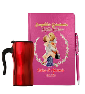 Sevgililer Gününe Özel Defter Kalem & Termos Mug Hediye Seti 26