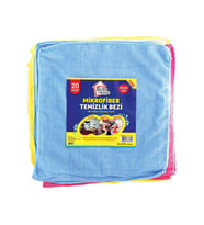 Bella House Ekonomik Mikrofiber Bez Temizlik Toz Cam Bezi - 40 x 40 Cm. - 100 Adet - Çok Renkli