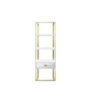Rihanna Gold Metal Beyaz Kitaplık & Raf
