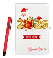 Yılbaşı Hediyesi Kişiye Özel Defter ve Roller Kalem Hediye Seti