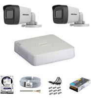 Hikvision Haıkon 2 Kameralı Güvenlik Kamera Hazır Set (Siyah - Beyaz)