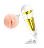 LilituShop 12 Fonksiyonlu USB Şarjlı Sesli Titreşimli Realistik Suni Vajina Erkek Mastürbatör