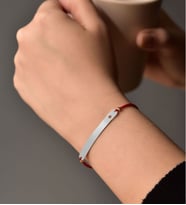 Papatya Silver 925 Ayar Gümüş Yıldız Figürlü Plaka Kadın Bileklik (Gümüş)