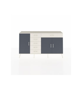 Arges Konsol 3 Raflı 6 Çekmeceli 3 Kapaklı 176x30x99 Aytaşı-Antrasit/Aytaşı