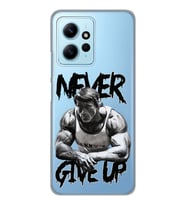 Redmi Note 12 4G Uyumlu Arnold Fitness Never Give Up Desenli Şeffaf Telefon Kılıfı