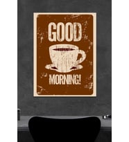 Coffe Good Morning Ahşap Poster (27x18)