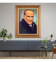 Altın Varaklı Paspartulu Çerçeveli Tablo hb656