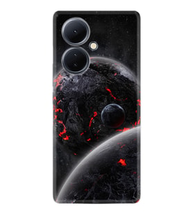 Vivo V29 Lite Kılıf Desenli Silikon Platinium Series Kara Dünya 1902