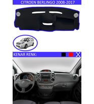 Citroen Berlingo 2008-2017 İçin Uygun Torpido Koruma Halısı Siyah Kenar Renk Mavi