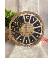 Kişiye Özel Halatlı Dekoratif Ahşap Duvar Saati 50 cm