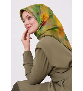Lesscarves Pamuk İpek Eşarp Batik Desenli LS2204