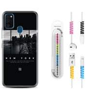 Samsung M21 M22 M23 M30 M31S M32 Kılıf Kablo Koruma Spiral Silikon New York 1612