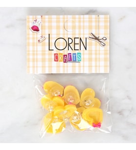 Loren Crafts Sarı 8'li Düğme - 3017