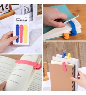 3’lü Otomatik Kitap Ayıracı – Akıllı Silikon Yer İmi Klips Seti, Okuma Severler İçin Pratik Kitap Aksesuarı