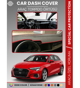 AUDİ A3 (2020+) Torpido Örtüsü Ön Göğüs Koruma Torpido Koruma Araca Özel Kaymaz Kolay Montaj