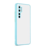 Xiaomi Mi Note 10 Lite Kılıf Hux Düğme ve Kapak Zıt Renk Kılıf (Turkuaz)
