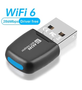 USB 286Mbps WiFi6 Kablosuz Adaptör, Masaüstü ve Dizüstü Bilgisayarlar İçin Uygun, 2.4GHz Güçlü