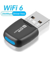 USB 286Mbps WiFi6 Kablosuz Adaptör, Masaüstü ve Dizüstü Bilgisayarlar İçin Uygun, 2.4GHz Güçlü