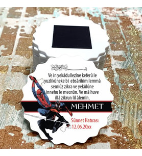 Magnet Hediyelik - Örümcek Adam - Spiderman Temalı Ayetli Sünnet Hatırası Magnet