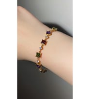 18 Ayar Altın Kaplama Swarovski Taşlı Gema Umay Bileklik