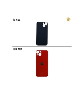 İPhone 13 Kırmızı Renk Arka Kapak Arka Cam Batarya Kapağı Lazer Kesim Kapak Pil Kapağı