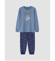 LCW Kids İndigo Baskılı Erkek Çocuk Pijama Takım
