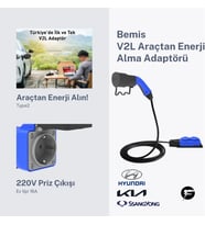 Bemis V2L (Vehicle to Load) Elektrikli Araç Uyumlu 2’li Priz Uzatma Adaptörü – 3 Metre – Hyundai / Kia / Ssangyong
