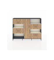 Arges Dolap 10 Raflı 9 Kapaklı 220x30x163 Antrasit-Çam/Aytaşı