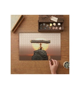 Karınca Çalışması ve Gücü Tasarımı 240 parça Ahşap Puzzle Ahşap Kutuda MP00346