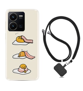 Vivo Y22 Kılıf Resimli Boyun Askılı İpli Desenli Silikon Sweety Egg 1322
