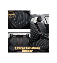 CITROEN C4 - PICASSO 5 KİŞİ 2011-2013 uyumlu 7 Parça Terletmez Kumaş Minder Takımı (Siyah - Gümüş)