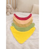 Enhitbaby %100 Pamuk Sıvı Geçirmez Oval Fular Önlük 5'li Set (Pembe)