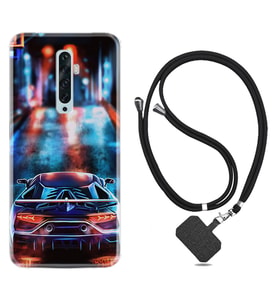 Oppo Reno 2Z 4 Lite 4 Pro 5 6 7 A31 Kılıf Boyun Askılı Silikon Neon Cars 1724
