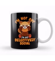 I m Not Shy I m Just Selectively Social Red Panda Kupa Bardak Porselen
