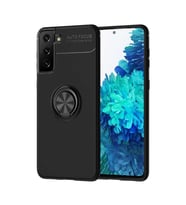 Samsung Galaxy S21 Plus Kılıf Yüzüklü Magnetli Ravel Case (Siyah)