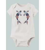 Unisex Bebek Beyaz Organik Baskılı Pamuklu Body