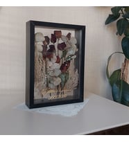 İsimli 25x35 Cm Çift Yönlü Siyah Derin Gül Çerçevesi! Gelin Buketi Çerçevesi!