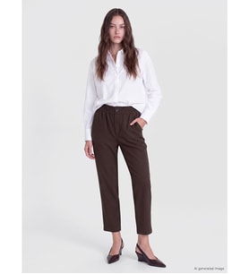 LCW Modest Kahverengi Beli Lastikli Kadın Pantolon