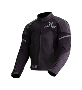 Motosiklet Montu Kısa 4 Mevsim Full Korumalı Deri ve Maxdura 600D Kumaş Black King Motor Mont