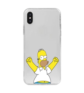 Iphone XSMAX Uyumlu Simpson Tasarımlı Şeffaf Telefon Kılıfı
