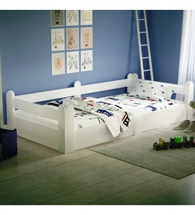 Tuliplife Montessori Karyola Beyaz 90x190 Yatak Uyumlu Oval Kesim Çocuk Yatağı-Tlp-202