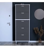 Modilayn VARBİ UMAY' 2 Li Antre Hol 72x 205x 26 cm’ lik 5 Düşer Kapak 10 Göz Raflı Ayakkabılık