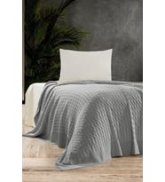 Petra  Triko Yatak Örtüsü Tek Kişilik 180 X 230 (Gri)